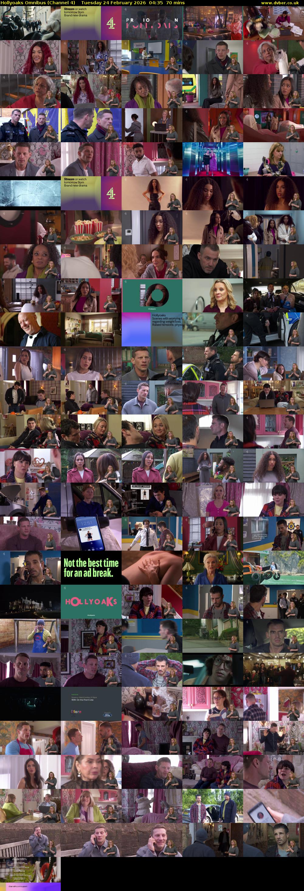 Hollyoaks Omnibus (Channel 4) Tuesday 24 February 2026 04:35 - 05:45