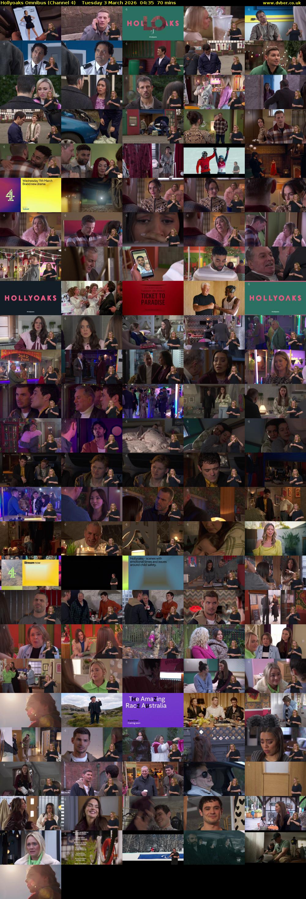 Hollyoaks Omnibus (Channel 4) Tuesday 3 March 2026 04:35 - 05:45