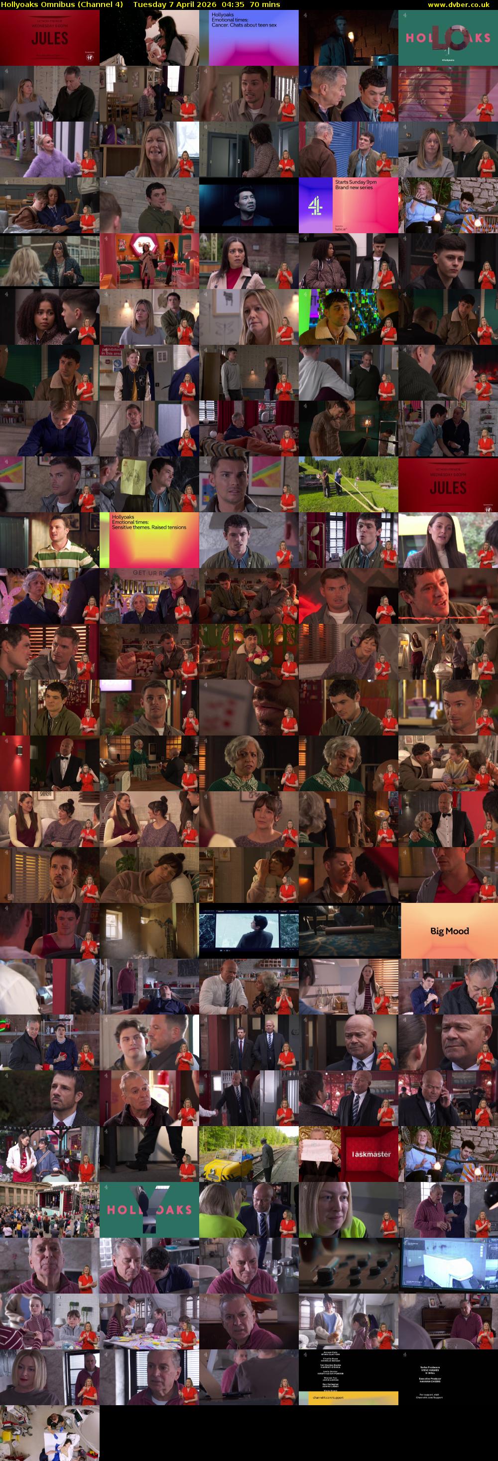 Hollyoaks Omnibus (Channel 4) Tuesday 7 April 2026 04:35 - 05:45