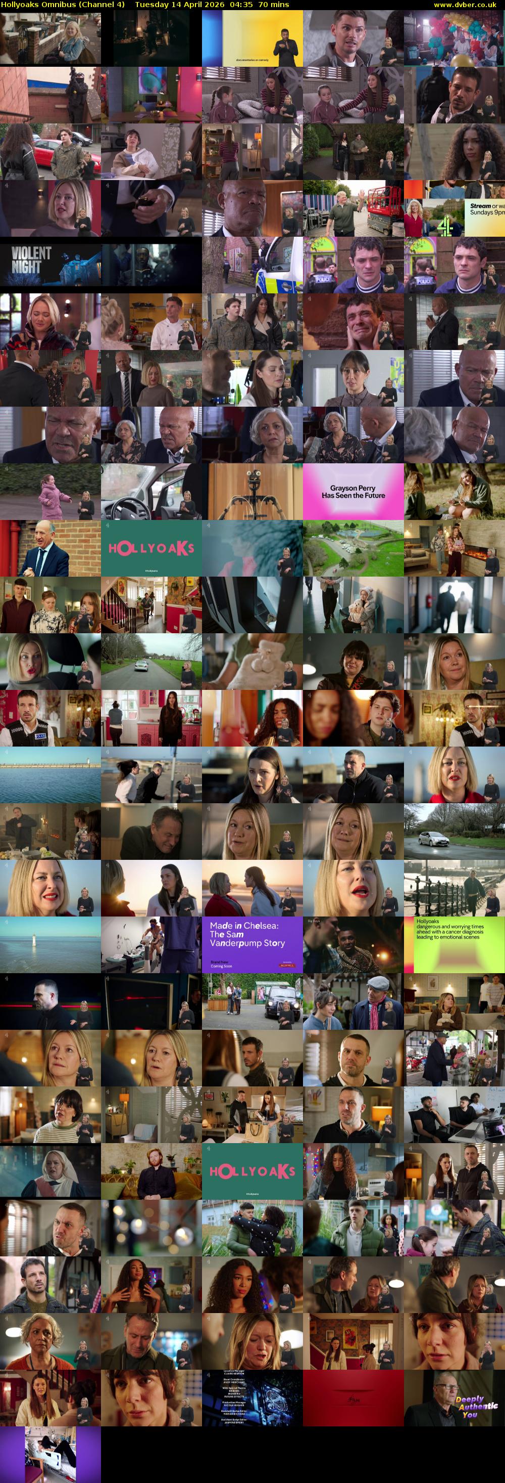 Hollyoaks Omnibus (Channel 4) Tuesday 14 April 2026 04:35 - 05:45