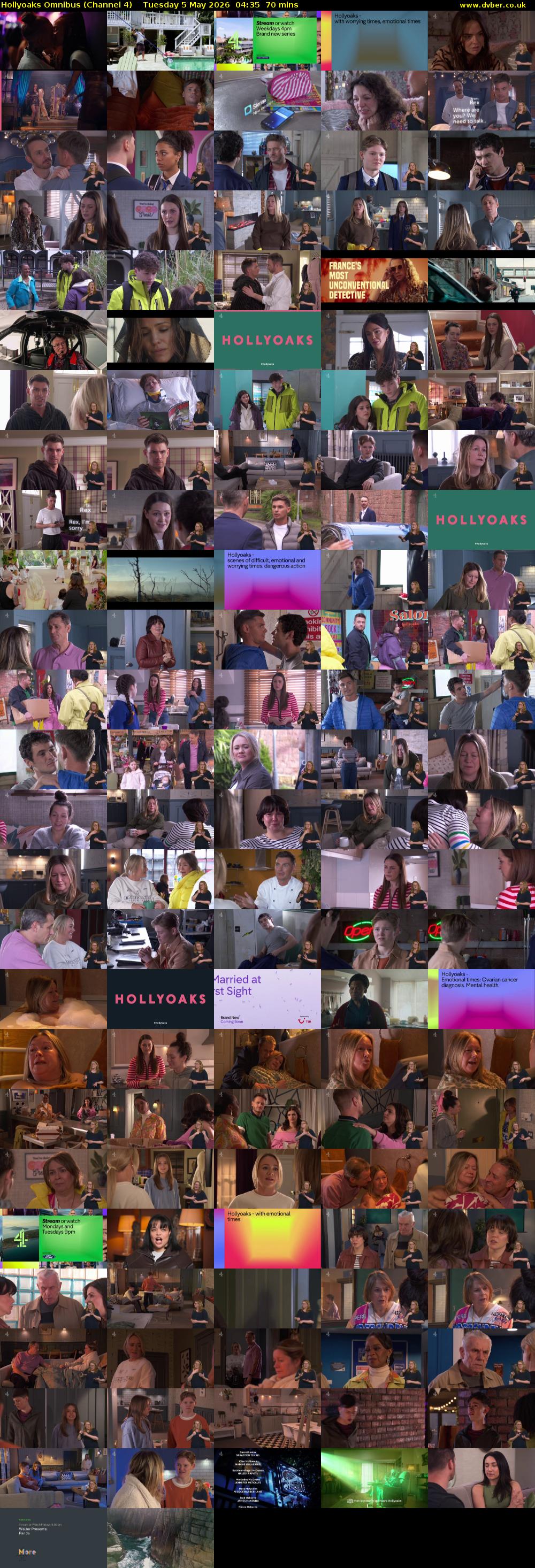 Hollyoaks Omnibus (Channel 4) Tuesday 5 May 2026 04:35 - 05:45