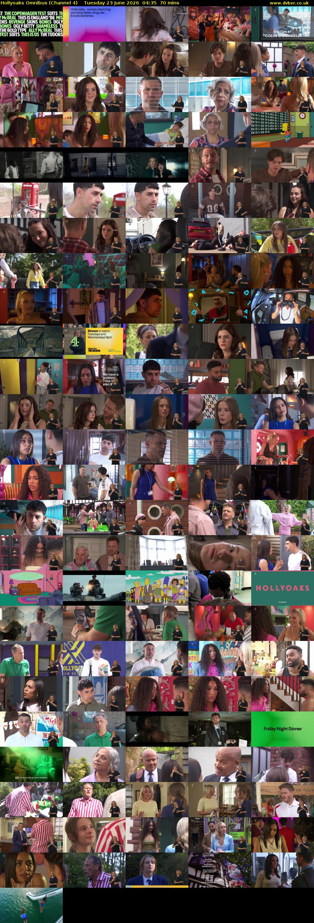 Hollyoaks Omnibus (Channel 4) Tuesday 23 June 2026 04:35 - 05:45