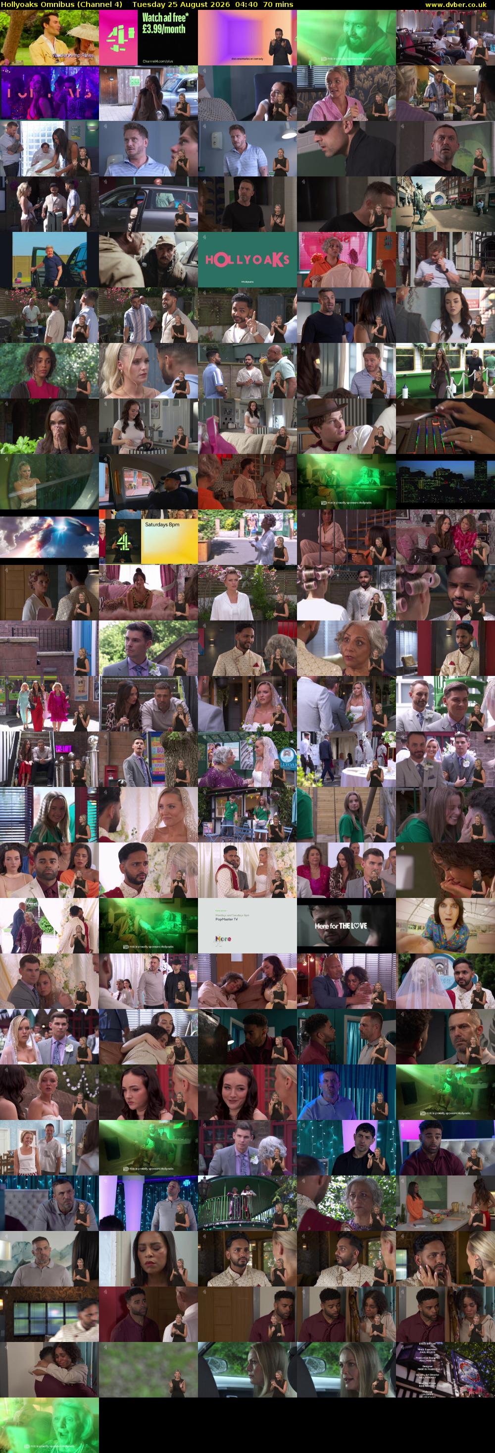 Hollyoaks Omnibus (Channel 4) Tuesday 25 August 2026 04:40 - 05:50