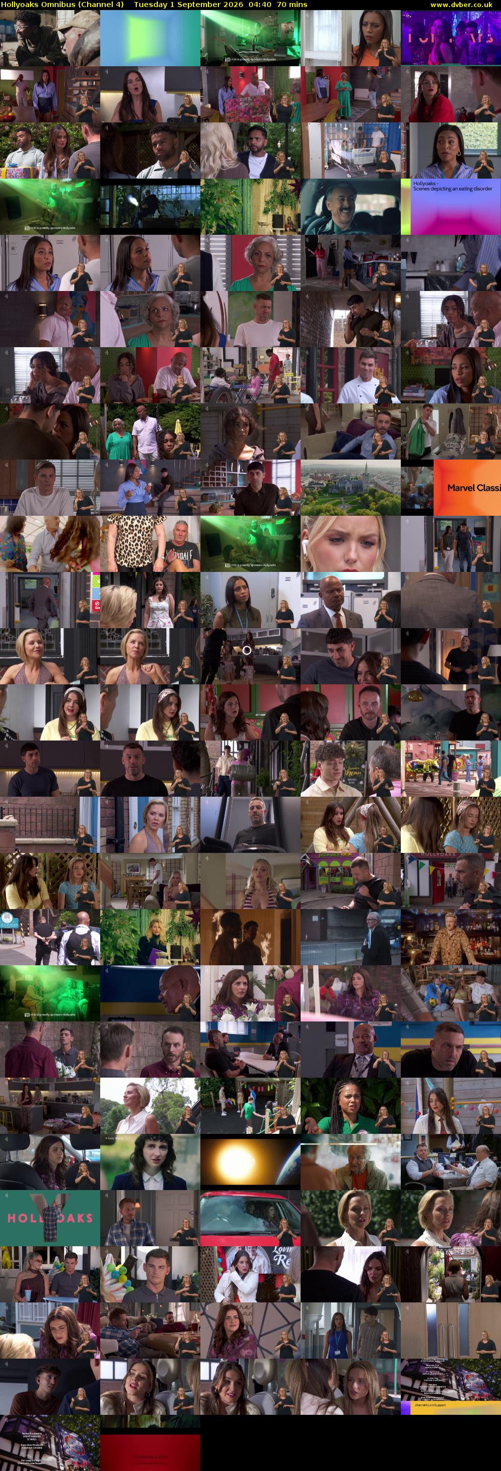 Hollyoaks Omnibus (Channel 4) Tuesday 1 September 2026 04:40 - 05:50