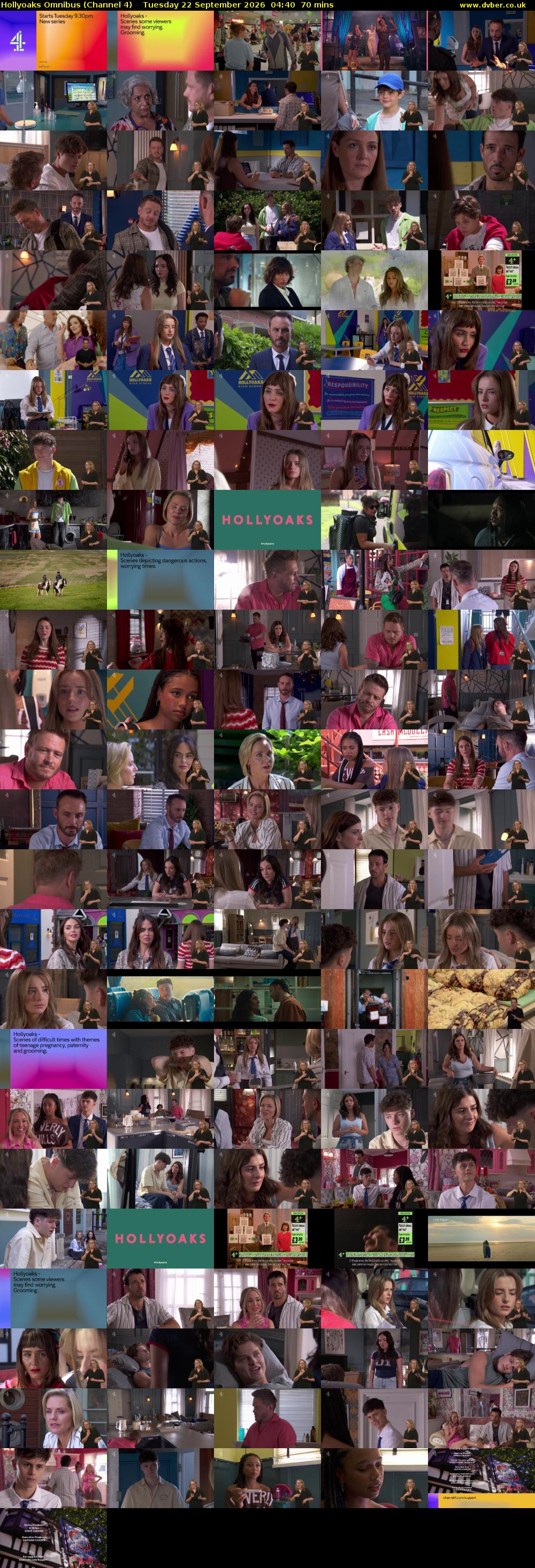 Hollyoaks Omnibus (Channel 4) Tuesday 22 September 2026 04:40 - 05:50