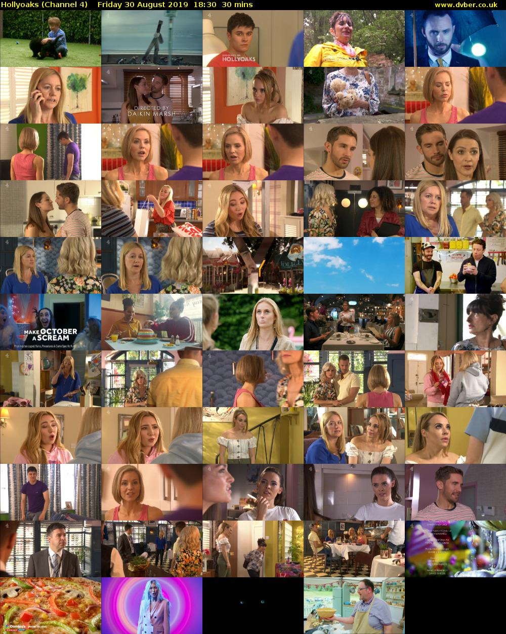 Hollyoaks (Channel 4) Friday 30 August 2019 18:30 - 19:00
