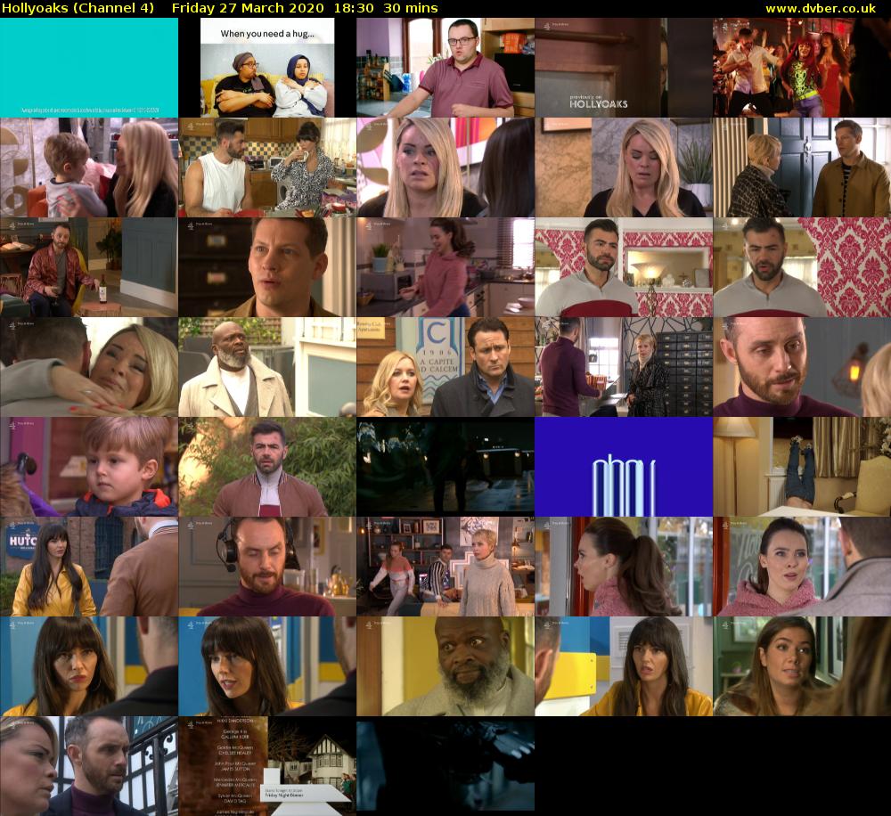 Hollyoaks (Channel 4) Friday 27 March 2020 18:30 - 19:00