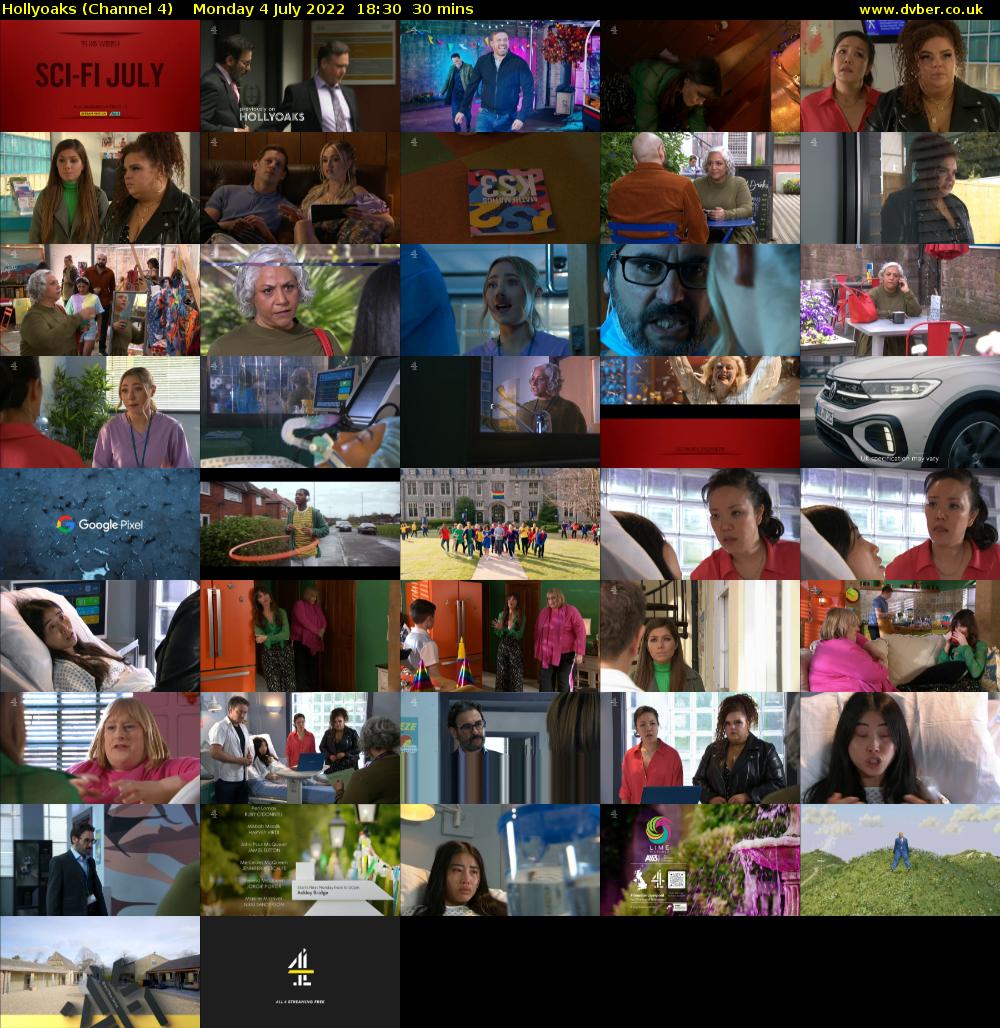 Hollyoaks (Channel 4) Monday 4 July 2022 18:30 - 19:00