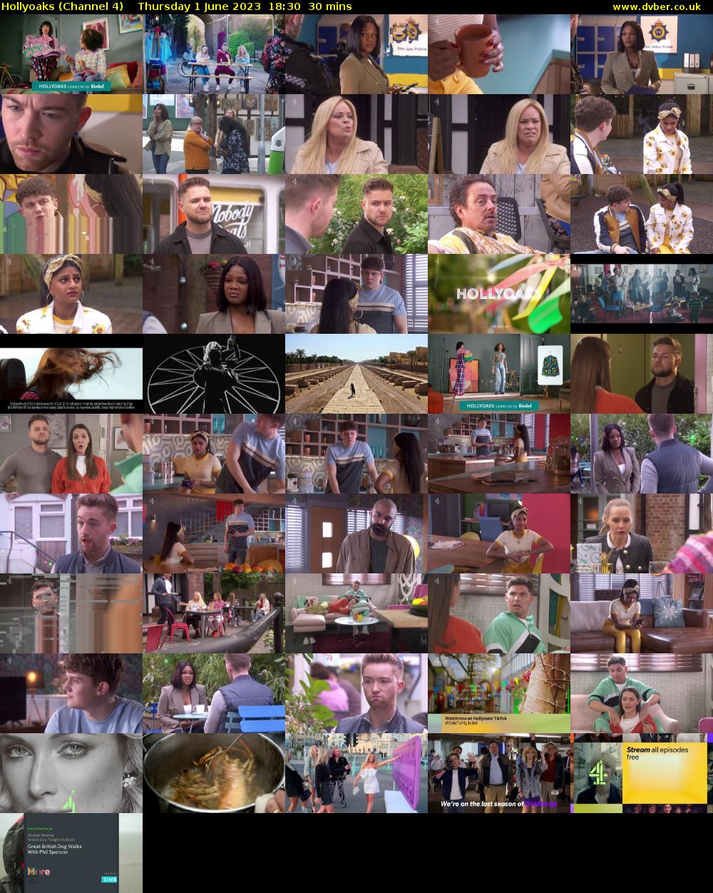 Hollyoaks (Channel 4) Thursday 1 June 2023 18:30 - 19:00