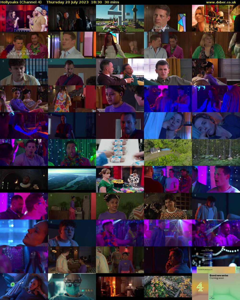 Hollyoaks (Channel 4) Thursday 20 July 2023 18:30 - 19:00