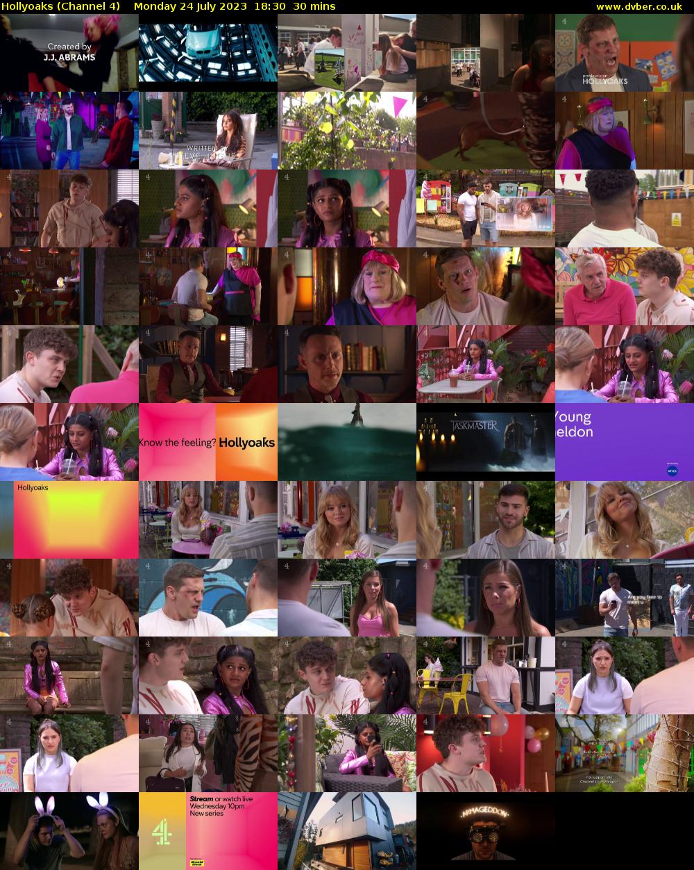 Hollyoaks (Channel 4) Monday 24 July 2023 18:30 - 19:00