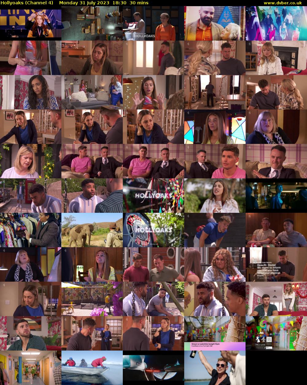 Hollyoaks (Channel 4) Monday 31 July 2023 18:30 - 19:00