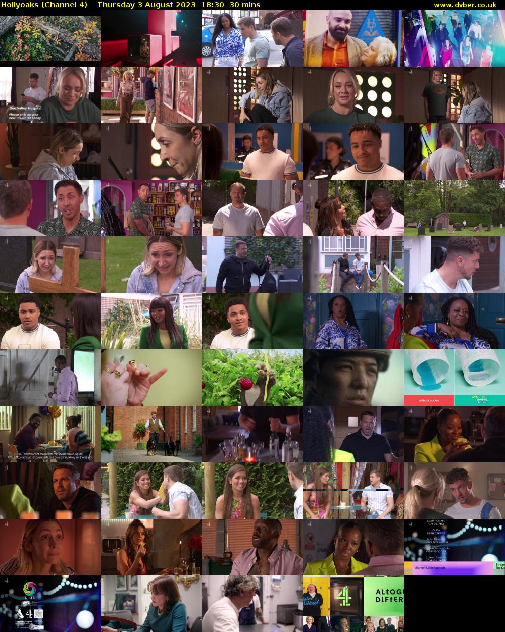 Hollyoaks (Channel 4) Thursday 3 August 2023 18:30 - 19:00