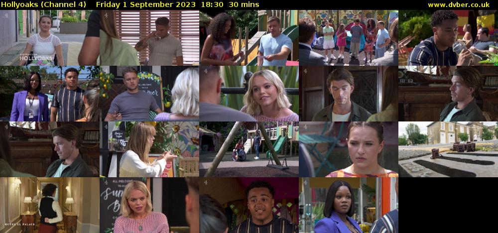 Hollyoaks (Channel 4) Friday 1 September 2023 18:30 - 19:00