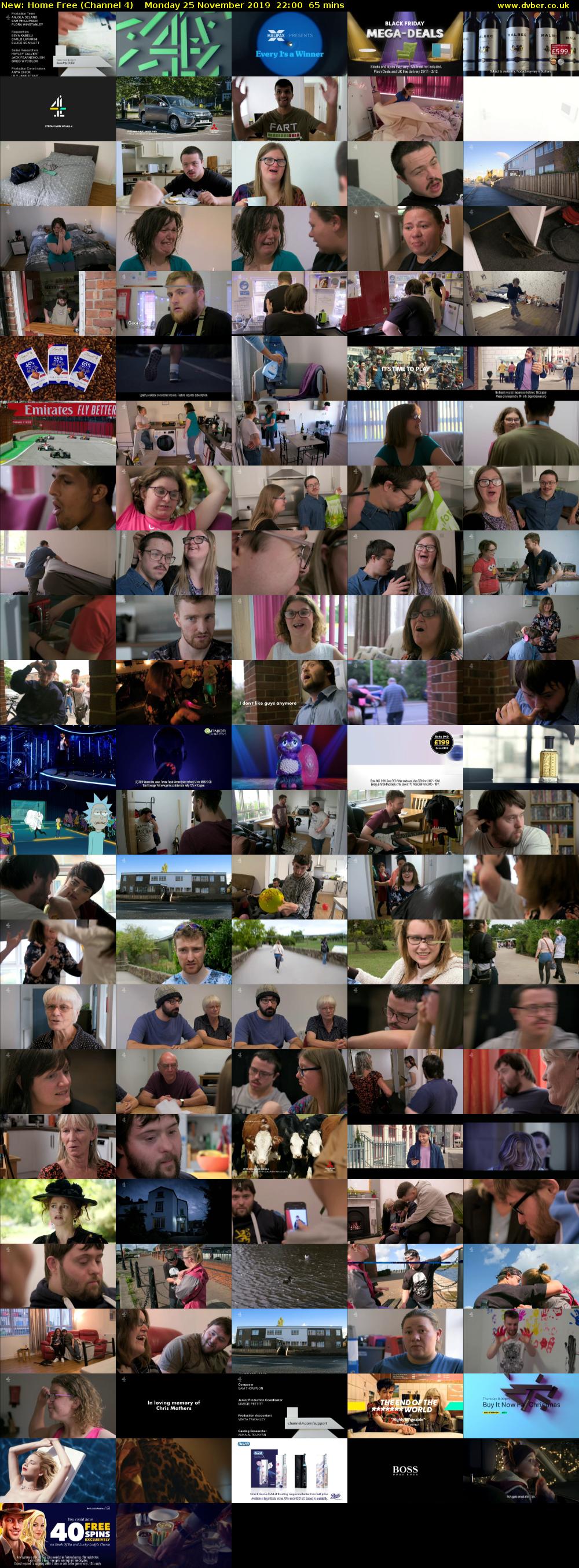 Home Free (Channel 4) Monday 25 November 2019 22:00 - 23:05