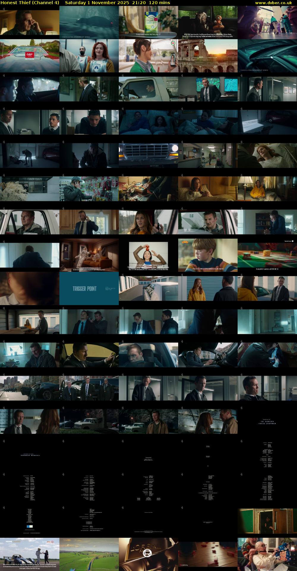 Honest Thief (Channel 4) Saturday 1 November 2025 21:20 - 23:20