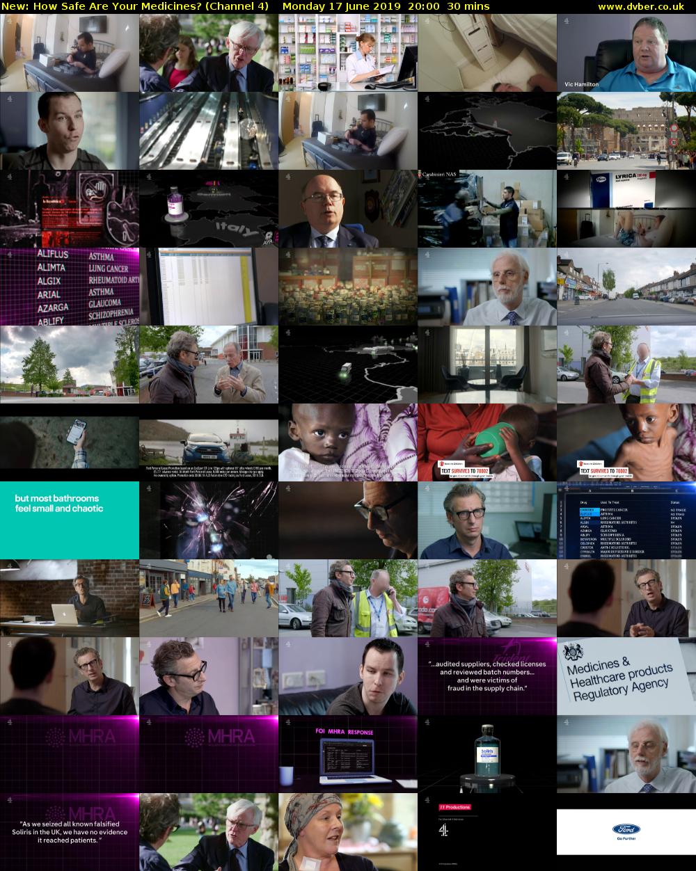 How Safe Are Your Medicines? (Channel 4) Monday 17 June 2019 20:00 - 20:30