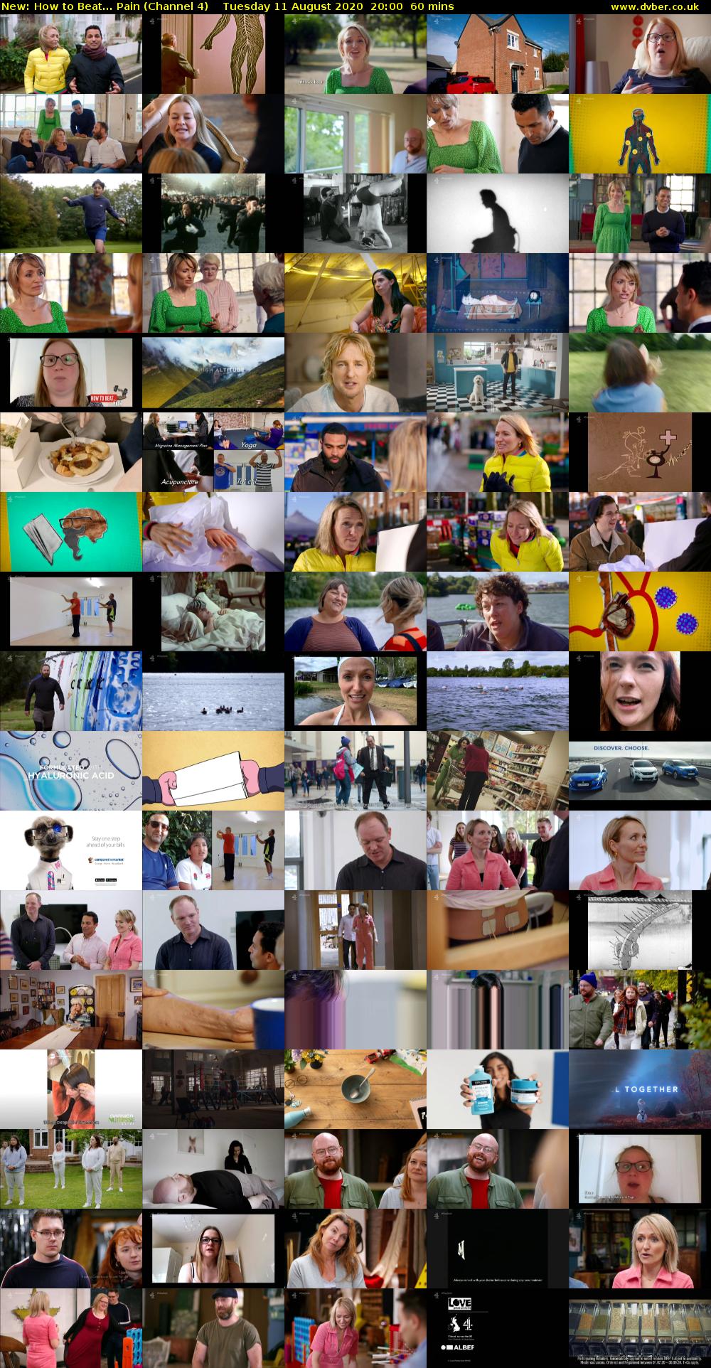 How to Beat... Pain (Channel 4) Tuesday 11 August 2020 20:00 - 21:00