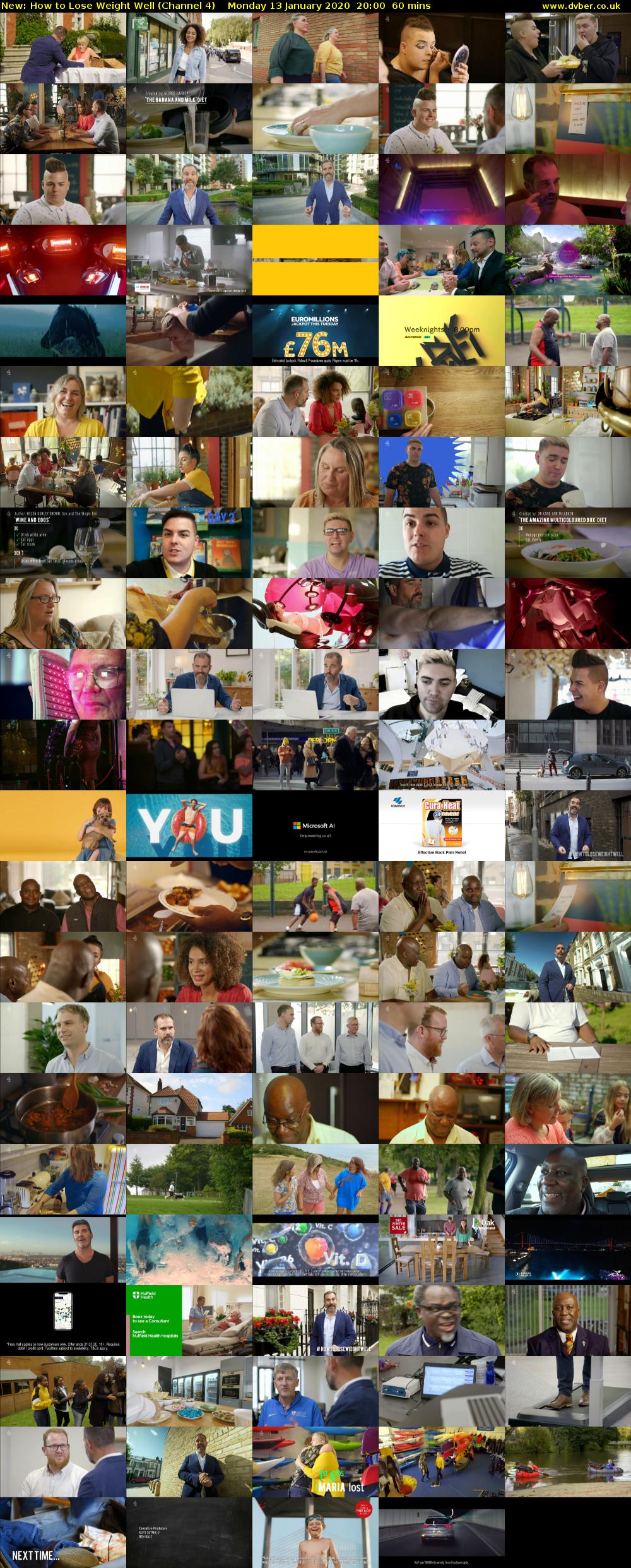 How to Lose Weight Well (Channel 4) Monday 13 January 2020 20:00 - 21:00