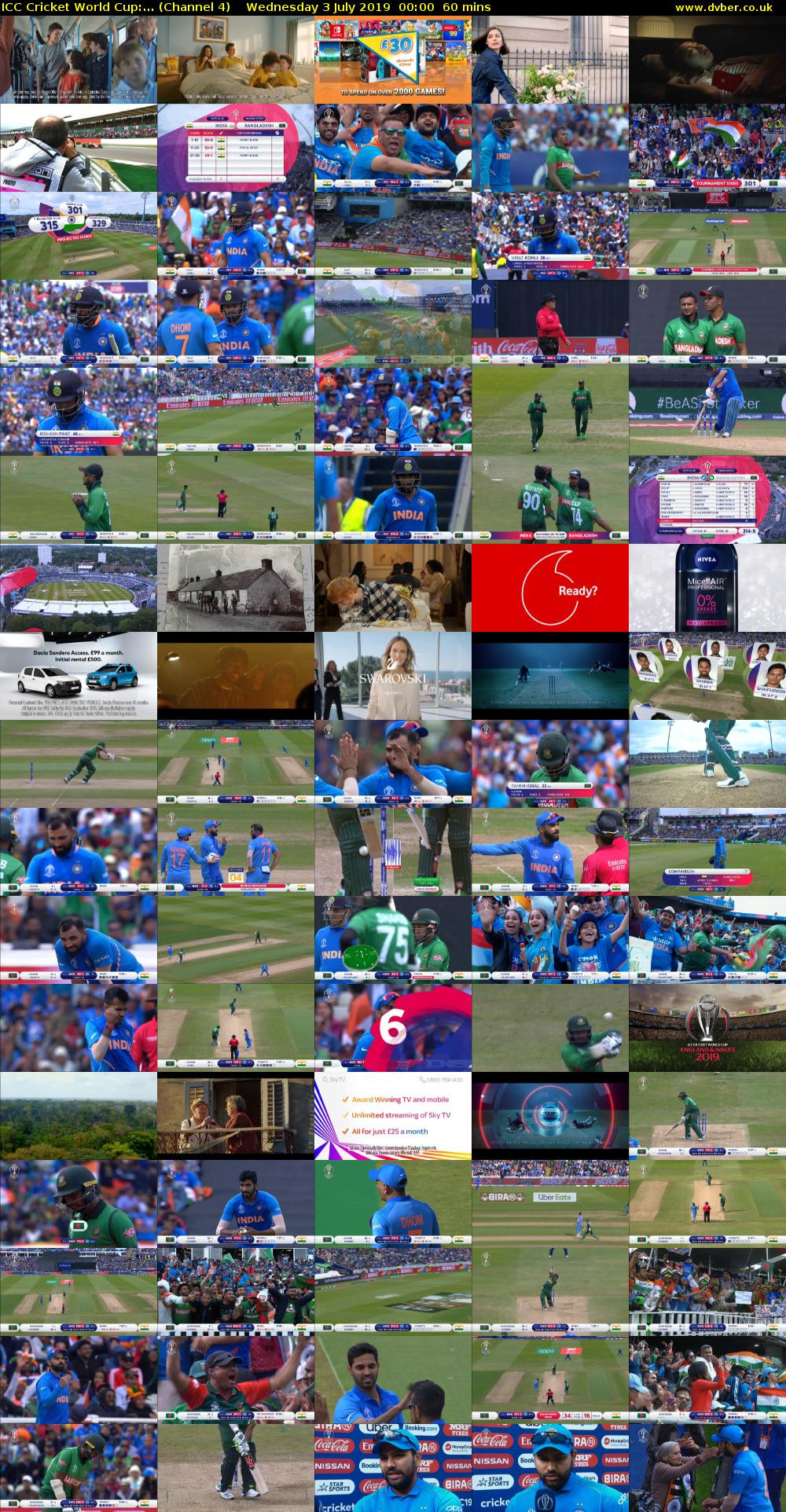 ICC Cricket World Cup:... (Channel 4) Wednesday 3 July 2019 00:00 - 01:00