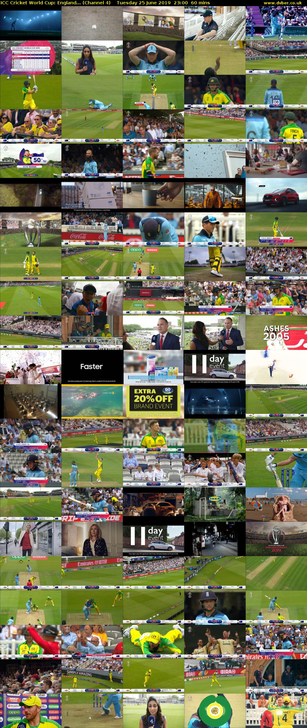ICC Cricket World Cup: England... (Channel 4) Tuesday 25 June 2019 23:00 - 00:00