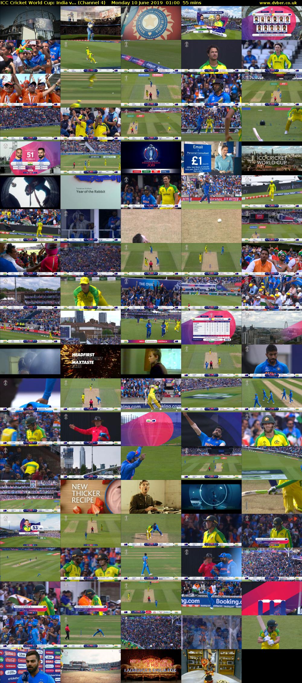 ICC Cricket World Cup: India v... (Channel 4) Monday 10 June 2019 01:00 - 01:55