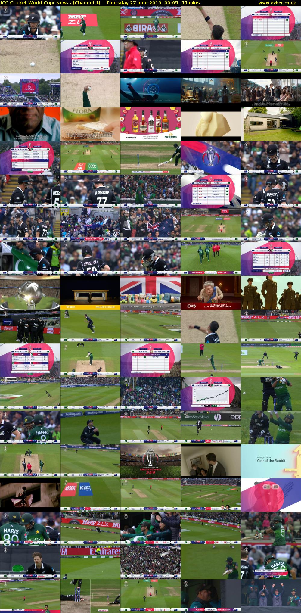 ICC Cricket World Cup: New... (Channel 4) Thursday 27 June 2019 00:05 - 01:00