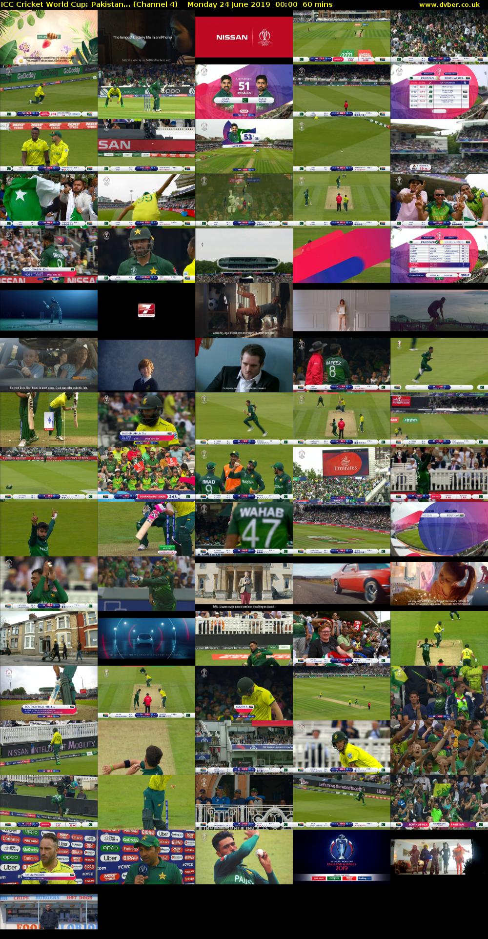 ICC Cricket World Cup: Pakistan... (Channel 4) Monday 24 June 2019 00:00 - 01:00