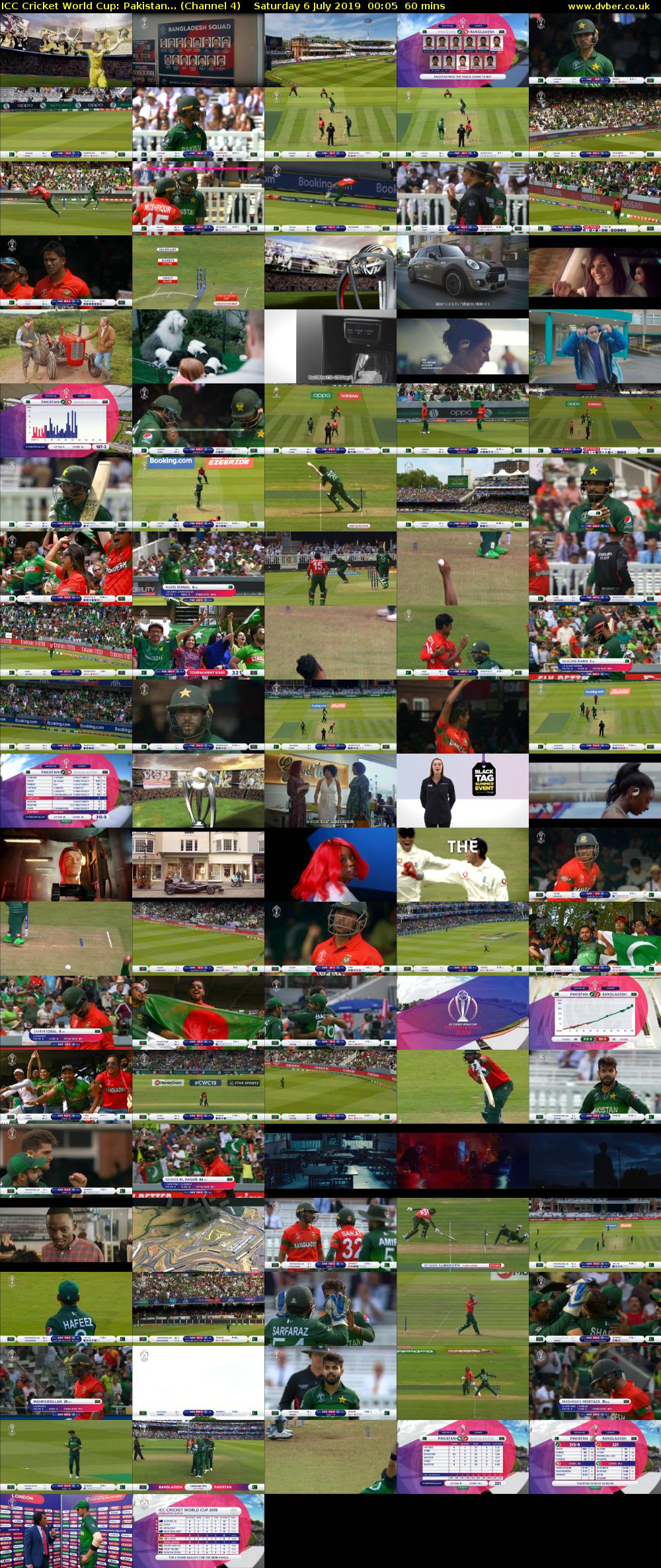 ICC Cricket World Cup: Pakistan... (Channel 4) Saturday 6 July 2019 00:05 - 01:05