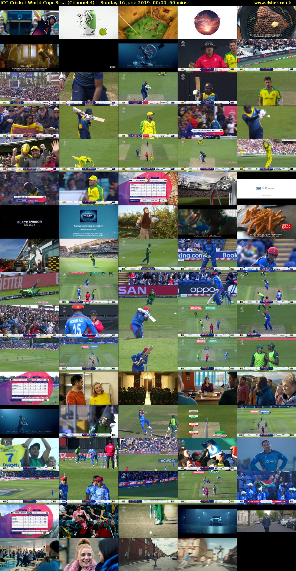 ICC Cricket World Cup: Sri... (Channel 4) Sunday 16 June 2019 00:00 - 01:00