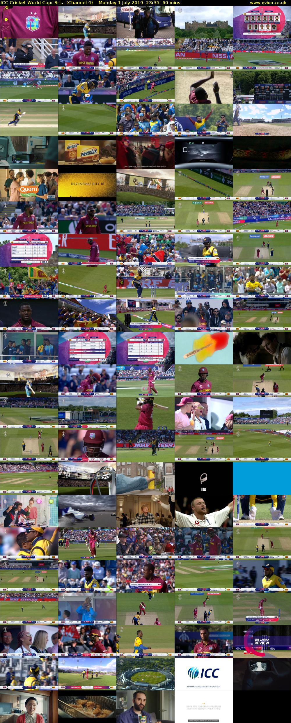 ICC Cricket World Cup: Sri... (Channel 4) Monday 1 July 2019 23:35 - 00:35