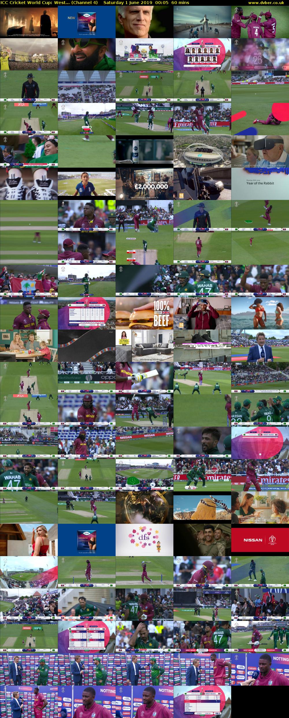 ICC Cricket World Cup: West... (Channel 4) Saturday 1 June 2019 00:05 - 01:05