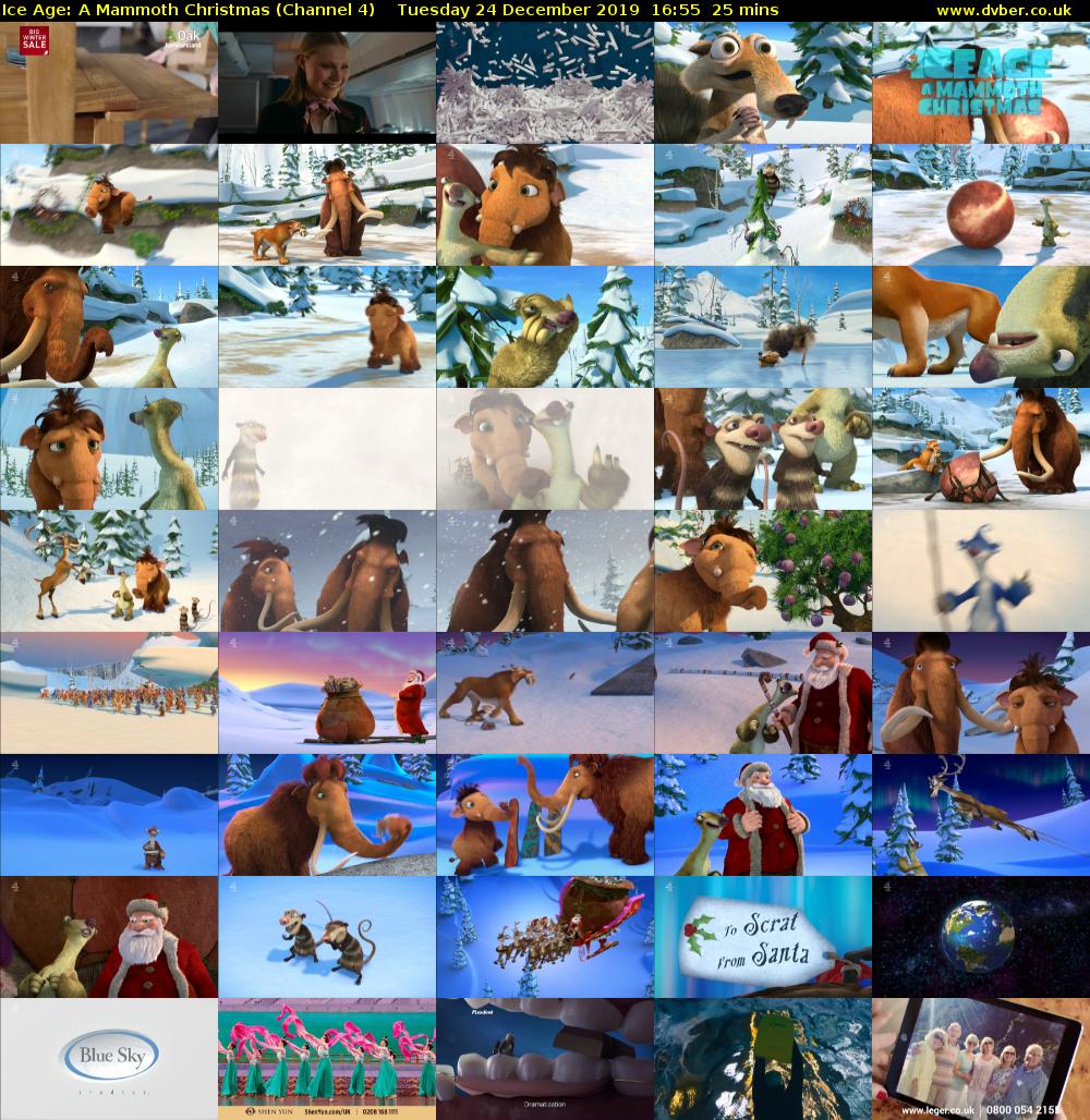Ice Age: A Mammoth Christmas (Channel 4) Tuesday 24 December 2019 16:55 - 17:20