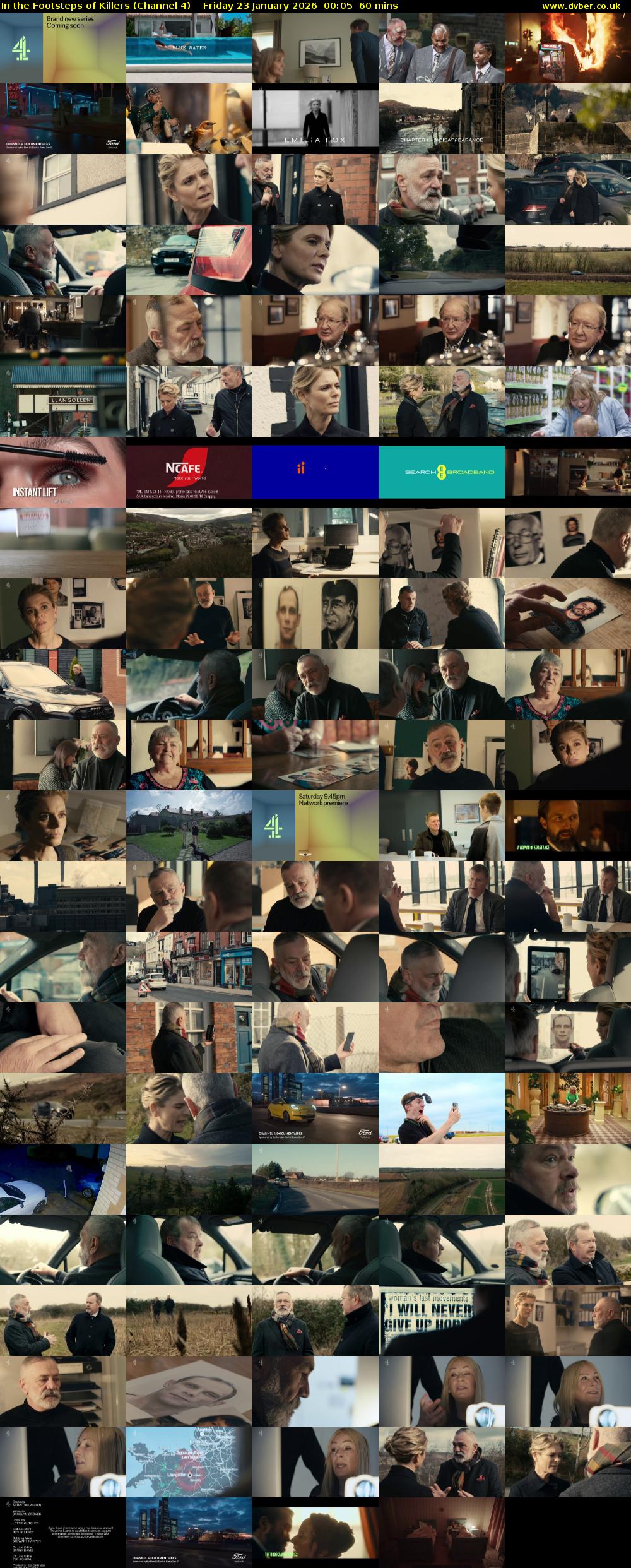 In the Footsteps of Killers (Channel 4) Friday 23 January 2026 00:05 - 01:05