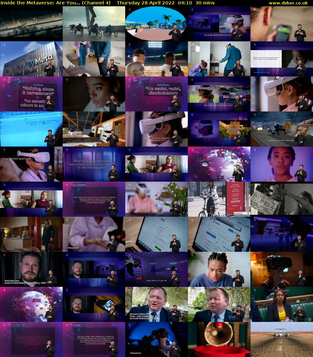 Inside the Metaverse: Are You... (Channel 4) Thursday 28 April 2022 04:10 - 04:40