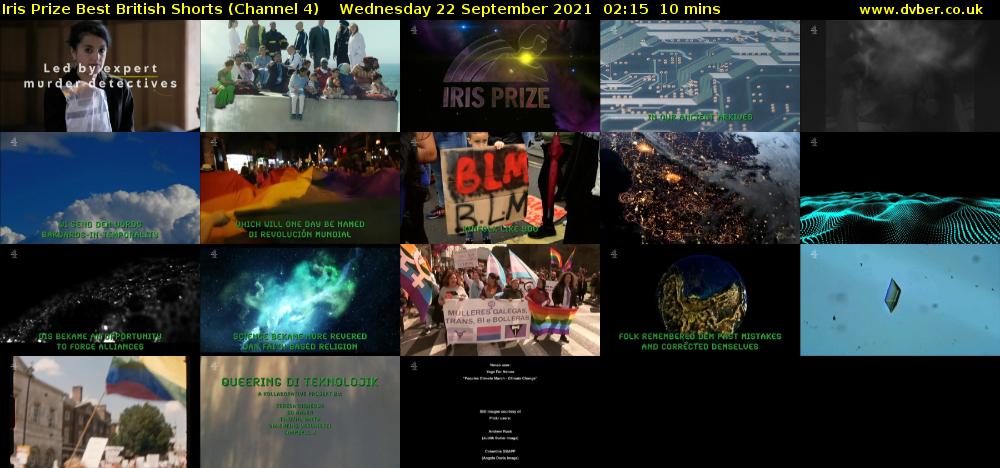 Iris Prize Best British Shorts (Channel 4) Wednesday 22 September 2021 02:15 - 02:25