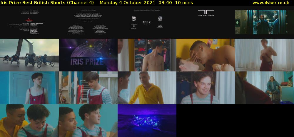 Iris Prize Best British Shorts (Channel 4) Monday 4 October 2021 03:40 - 03:50