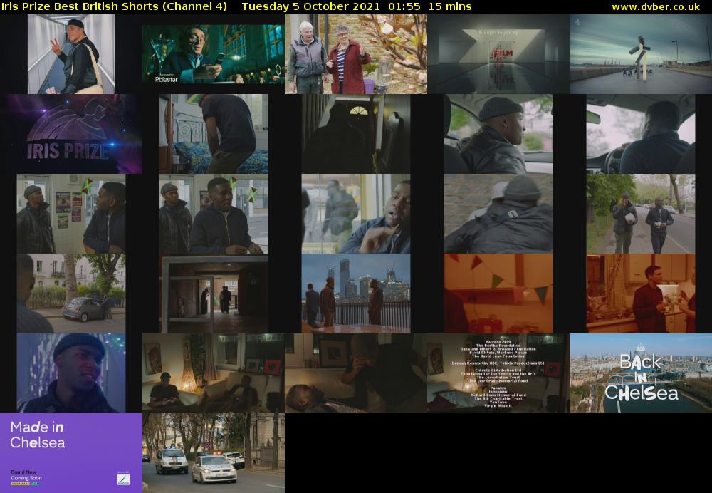 Iris Prize Best British Shorts (Channel 4) Tuesday 5 October 2021 01:55 - 02:10