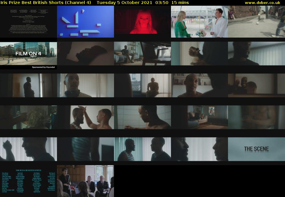 Iris Prize Best British Shorts (Channel 4) Tuesday 5 October 2021 03:50 - 04:05