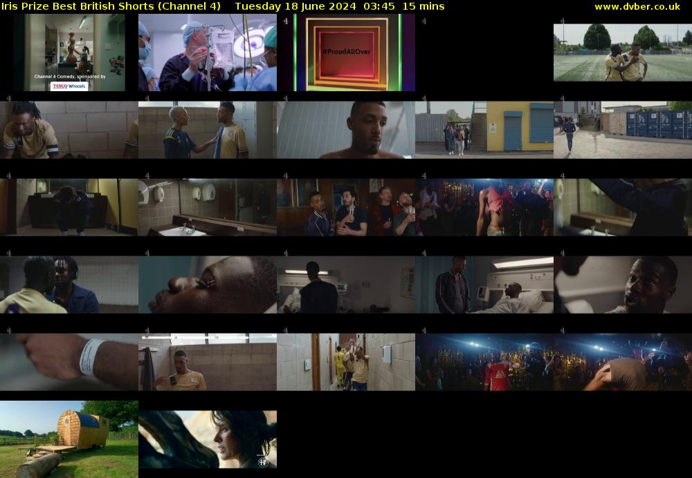 Iris Prize Best British Shorts (Channel 4) Tuesday 18 June 2024 03:45 - 04:00