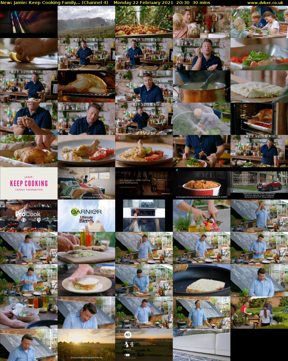 Jamie: Keep Cooking Family... (Channel 4) Monday 22 February 2021 20:30 - 21:00