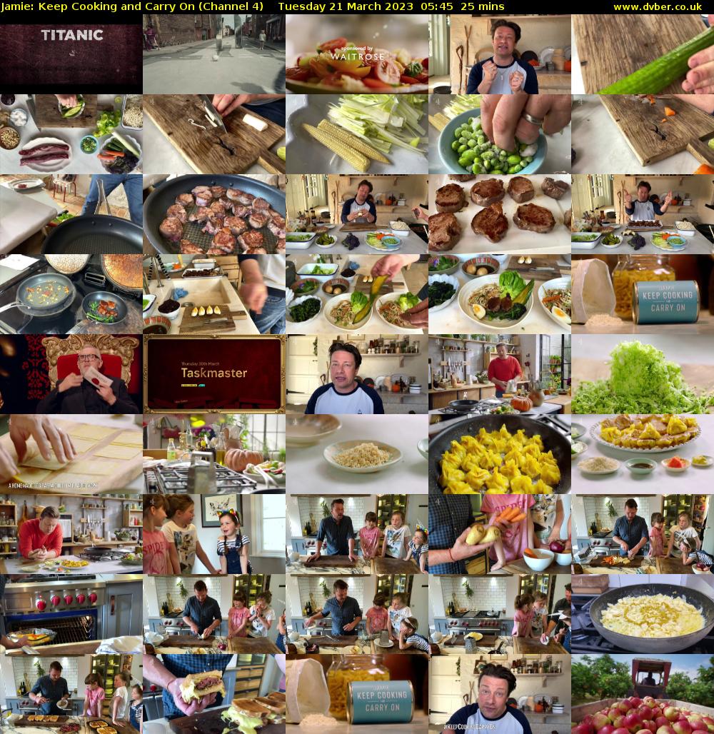 Jamie: Keep Cooking and Carry On (Channel 4) Tuesday 21 March 2023 05:45 - 06:10
