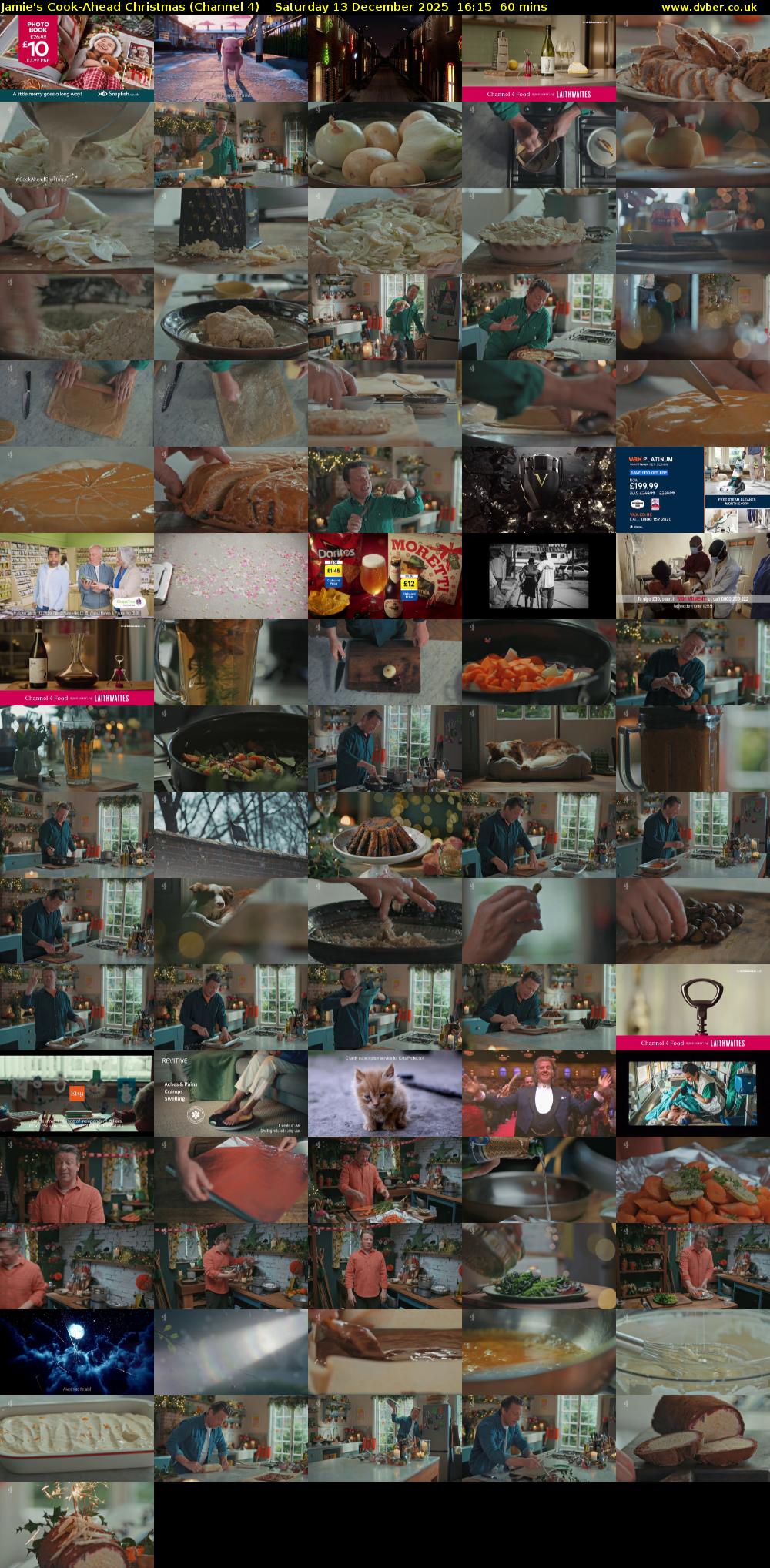 Jamie's Cook-Ahead Christmas (Channel 4) Saturday 13 December 2025 16:15 - 17:15
