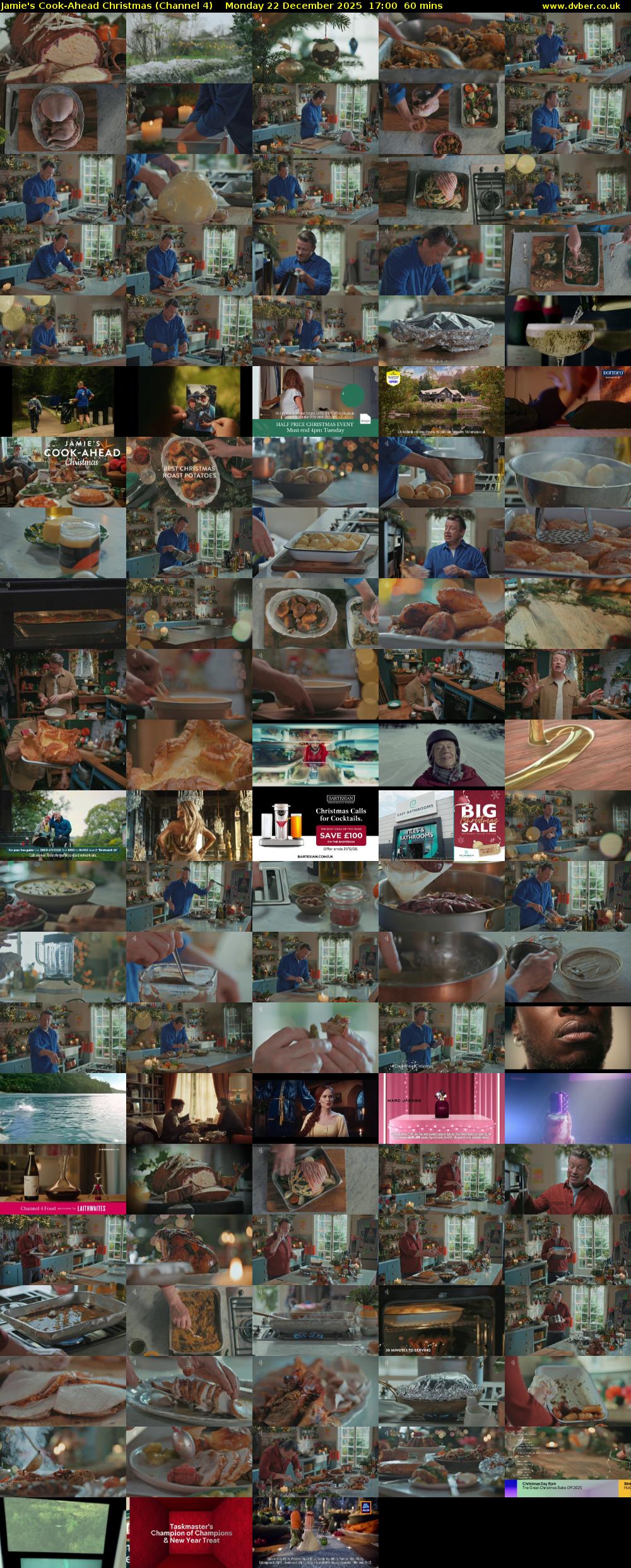 Jamie's Cook-Ahead Christmas (Channel 4) Monday 22 December 2025 17:00 - 18:00