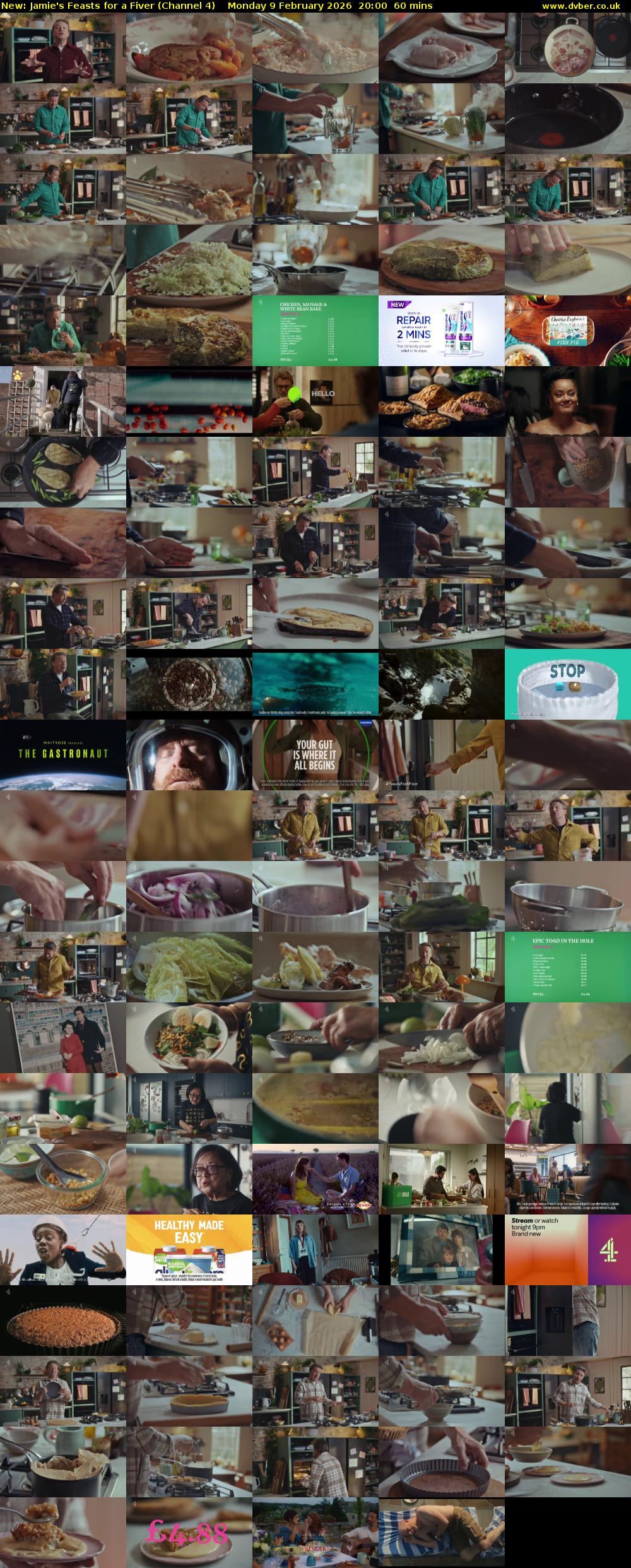 Jamie's Feasts for a Fiver (Channel 4) Monday 9 February 2026 20:00 - 21:00