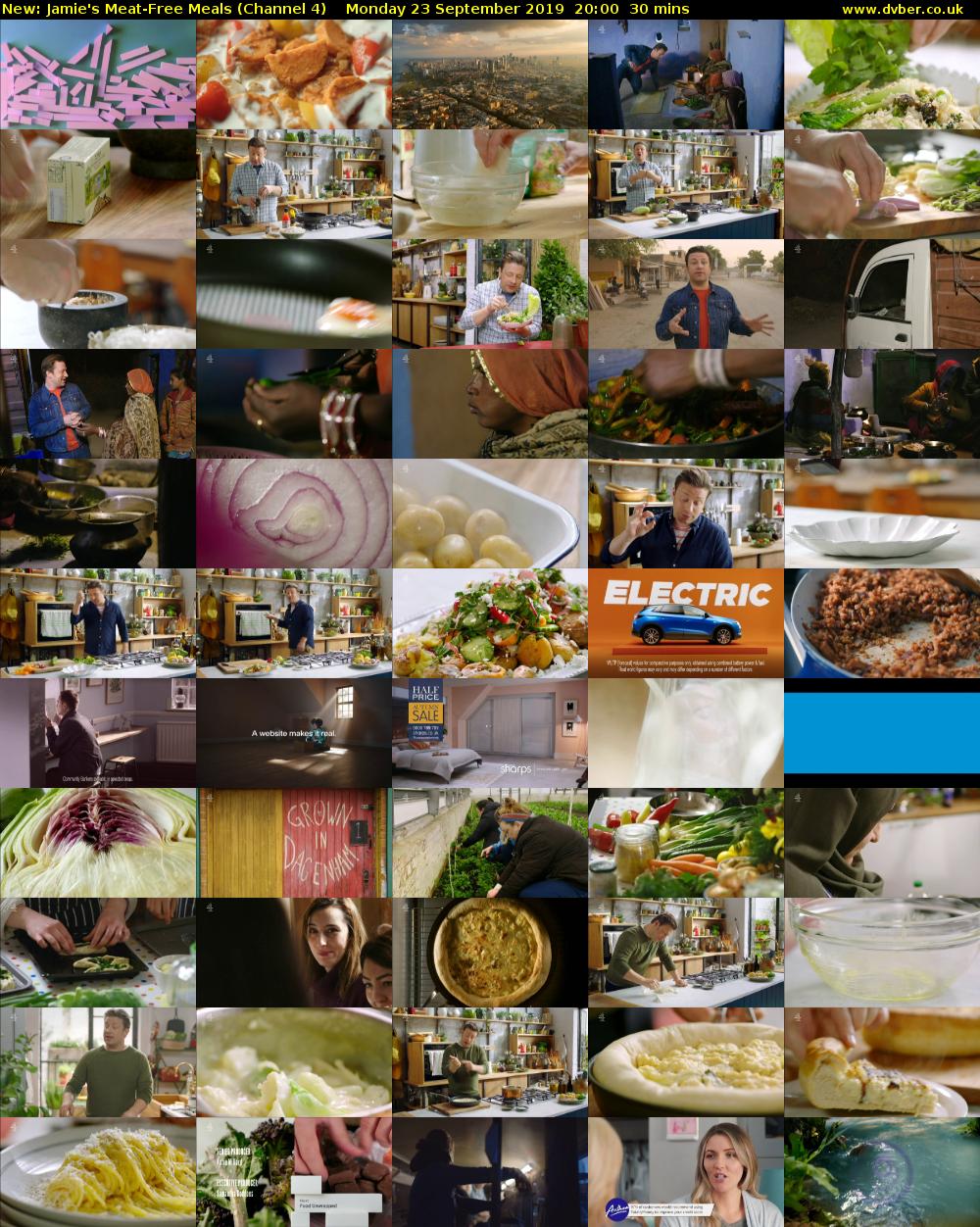 Jamie's Meat-Free Meals (Channel 4) Monday 23 September 2019 20:00 - 20:30