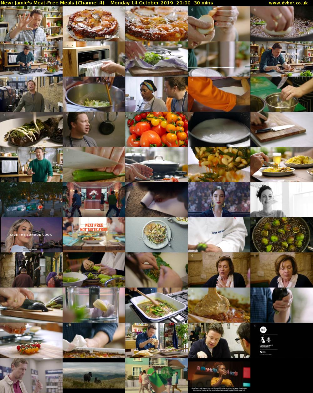 Jamie's Meat-Free Meals (Channel 4) Monday 14 October 2019 20:00 - 20:30