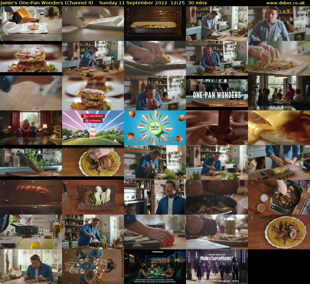 Jamie's One-Pan Wonders (Channel 4) Sunday 11 September 2022 12:25 - 12:55