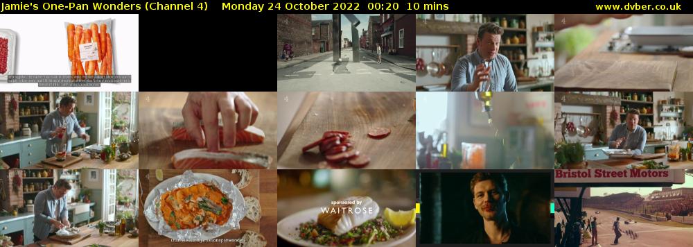 Jamie's One-Pan Wonders (Channel 4) Monday 24 October 2022 00:20 - 00:30