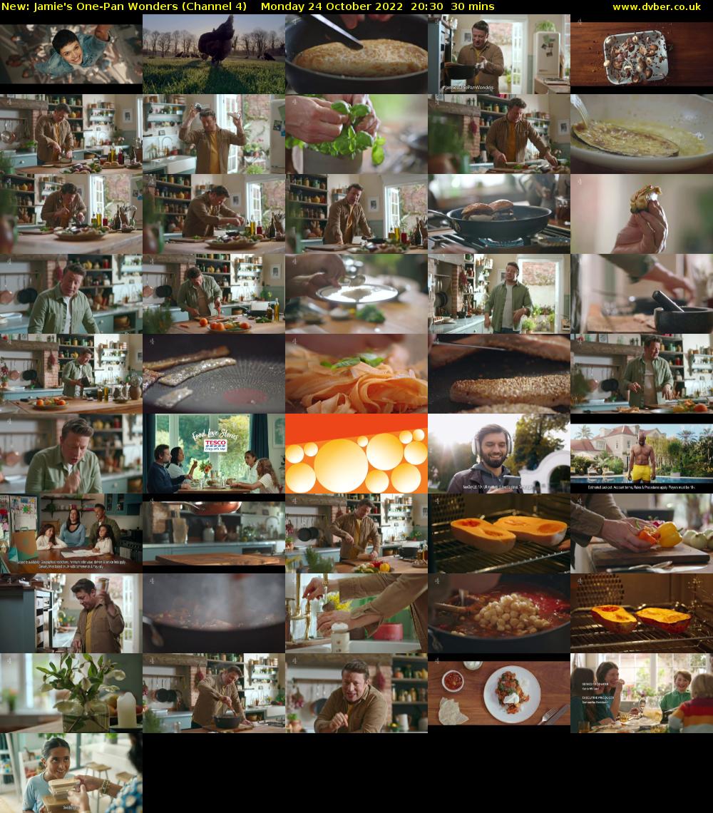 Jamie's One-Pan Wonders (Channel 4) Monday 24 October 2022 20:30 - 21:00